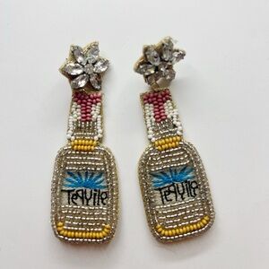 Beaded Tequila Bottle Earrings